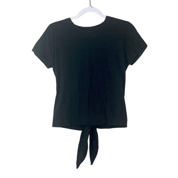Madewell knot-back detail short sleeve true black cotton size small - Picture 4 of 10